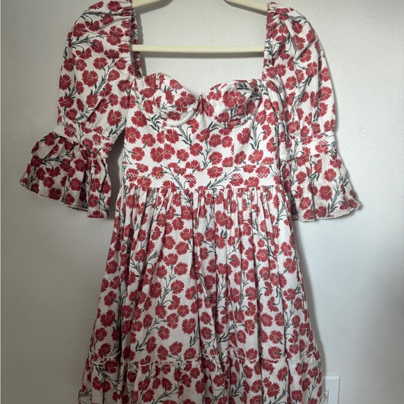 Agua by Agua Bendita Linen Floral Mini Dress XS - Picture 2 of 9